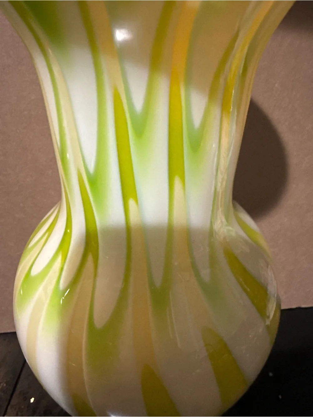 Glass Decorative Vase in Yellow and White - Home Accents
